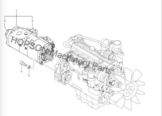 DX150 লাল জন্য Doosan খননকারী হাইড্রোলিক পাম্প K5V80DTP 14531859
